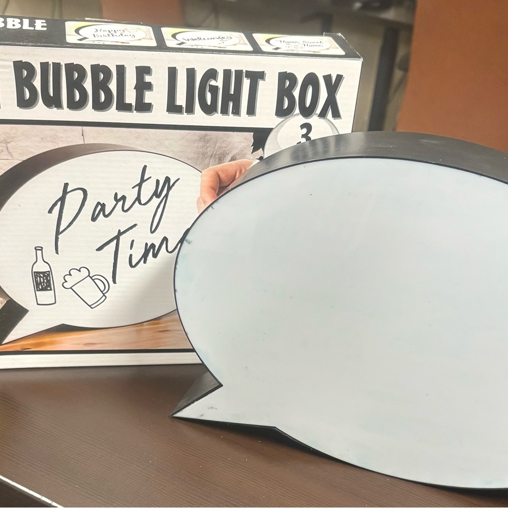 Speech Bubble Light Box for Parties or Offices - Write and light up!  💡